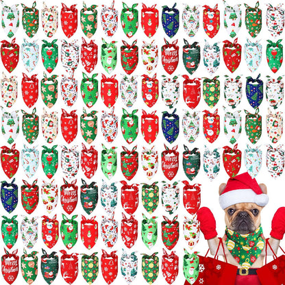 Abbylike 100 Pcs Paw Print Dog Bandanas Bulk Cute Footprint Bandanas for Dogs Triangle Kerchief Bib Scarf for Pets National Dog Day Party Costume Photo Props Accessories Pet Shops (25.6 x 17.7 x 17.7) - Image 13
