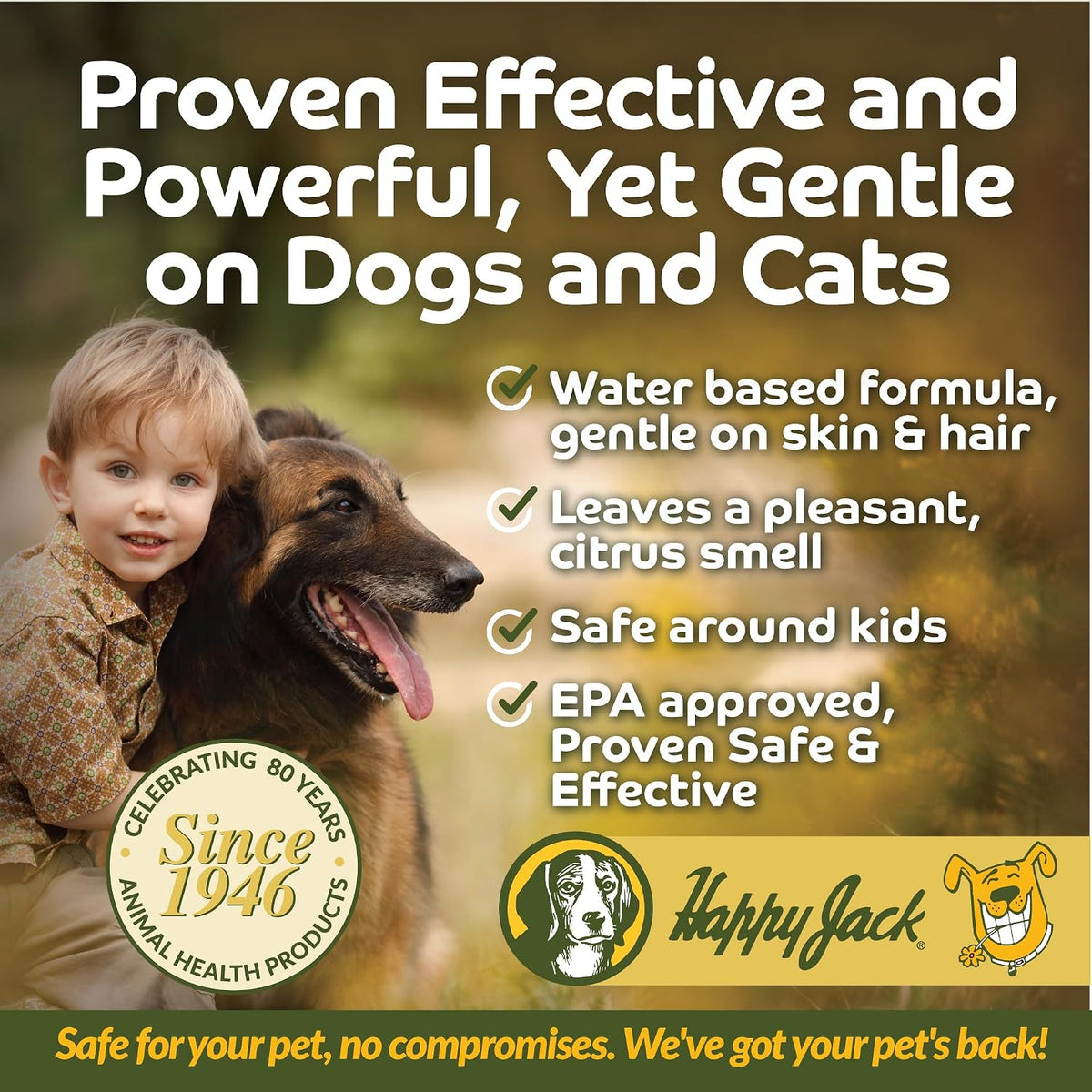 Happy Jack DD-33 16 fluid ounce bottle label details