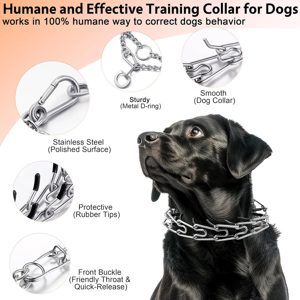 DEYACE adjustable pinch collar for small dogs with removable links laid flat