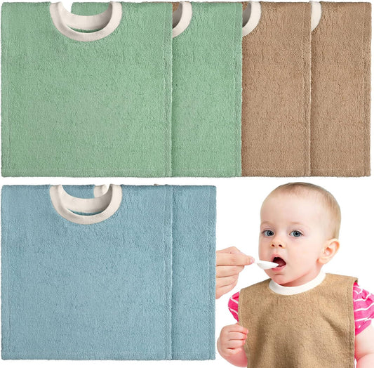 Foaincore 6 piece cotton terry baby bibs front view