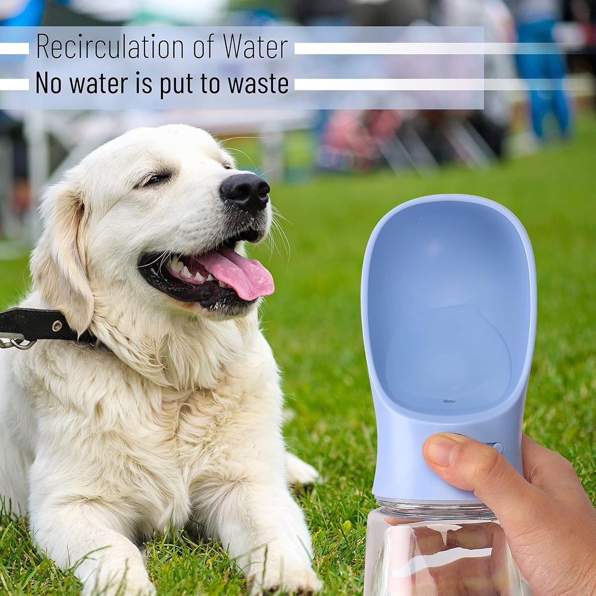 Mr. Pen premium imported dog water bottle showing the feeder bowl assembly