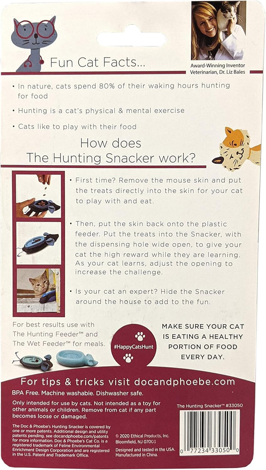 Spot Doc And Phoebes Cat Hunting Snacker toy in use with an indoor cat