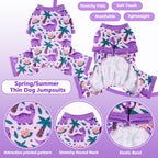 Purple lightweight dog clothes for summer