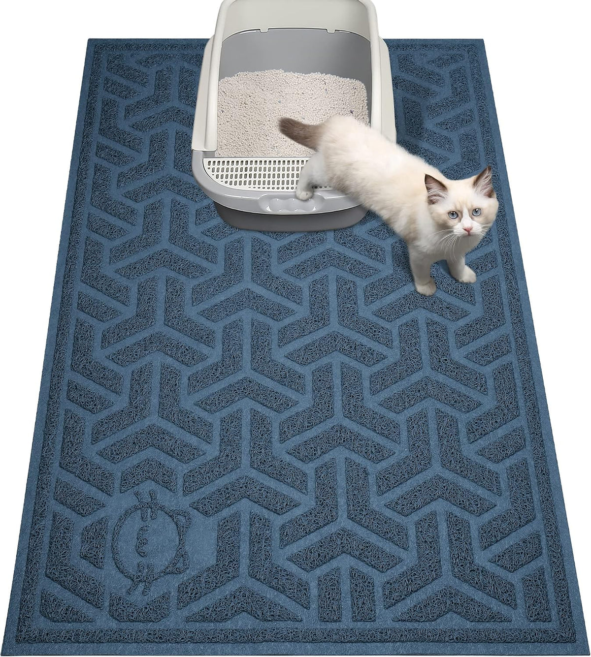 UPSKY Cat Litter Mat, Litter Trapping Mat Soft on Kitty Paws, Large Litter Box Mat 35" x 24" Scatter Control for Indoor Cats Waterproof and Extra Large Pretty Litters Carpet - Image 9