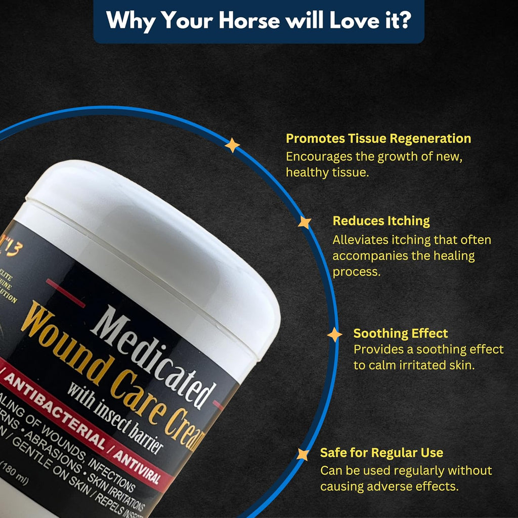 E3 Medicated Wound Cream applied to pet skin