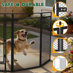 Heavy duty 16 panel pet playpen configured in an outdoor backyard setting.