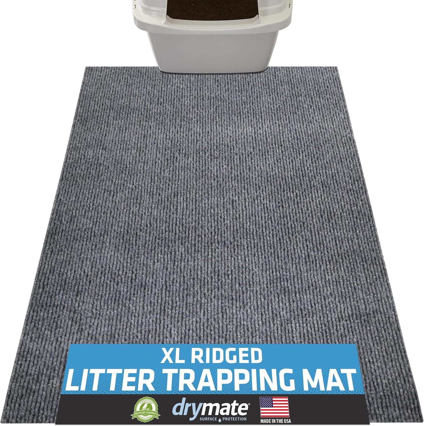 Drymate Cat Litter Box Mat, Litter Trapping Mat, Waterproof, Urine-Proof, Absorbent, Machine Washable, Soft on Paws, Contains Mess, Protects Floors, Kitten Supplies, Dark Grey, 28x36 XL - Image 12