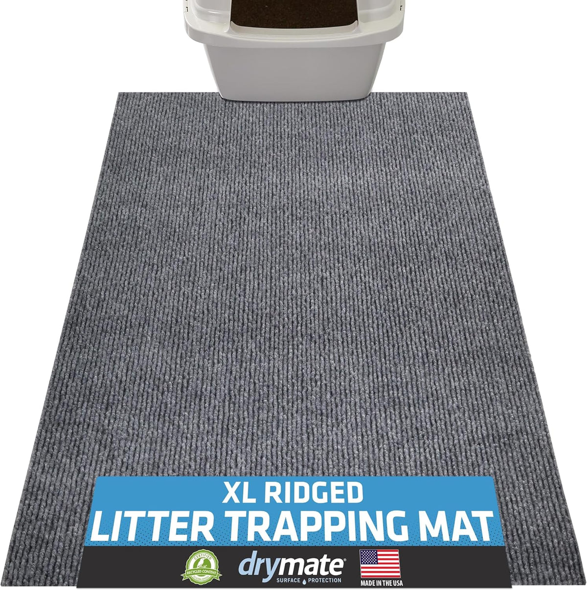 Drymate Cat Litter Box Mat, Litter Trapping Mat, Waterproof, Urine-Proof, Absorbent, Machine Washable, Soft on Paws, Contains Mess, Protects Floors, Kitten Supplies, Dark Grey, 28x36 XL - Image 12