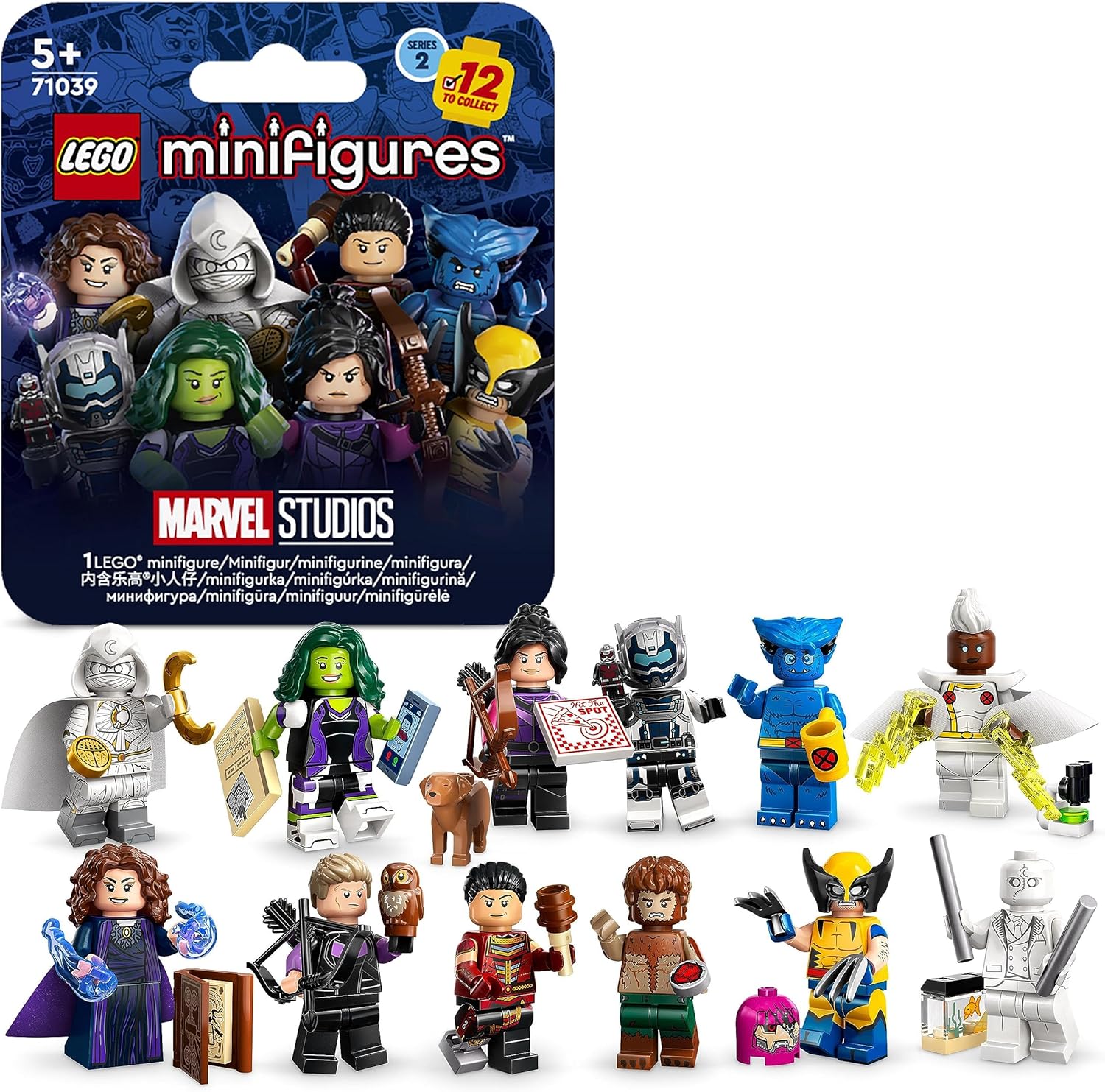 LEGO Marvel Series 2 71039 mystery blind box front view showcasing superhero artwork.