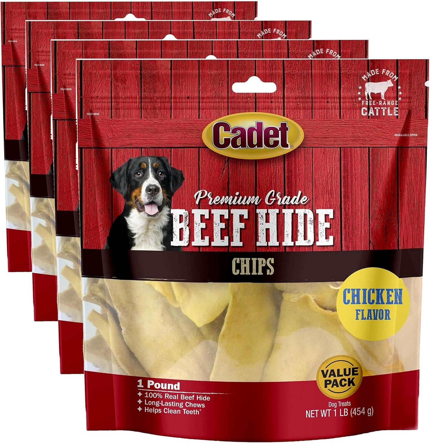 Cadet Premium Grade Beef Hide for Dogs, Rawhide Long Lasting Dog Chews, Chips, Curls & Rolls for Small/Medium/Large Dogs - Image 9