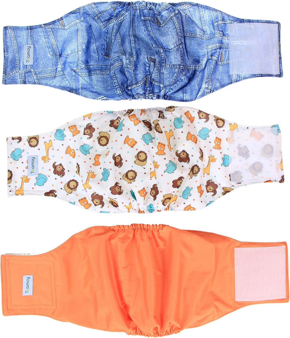 Teamoy Reusable Wrap Diapers for Male Dogs, Washable Puppy Belly Band Pack of 3 (M, 13"-16" Waist, Black+ Gray+ Lake Blue) - Image 13