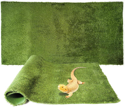 Kathson Reptile Carpet Mat front view inside a clean terrarium enclosure.