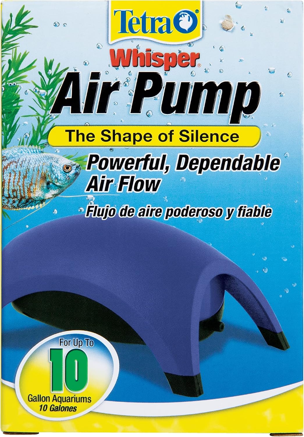 Tetra Whisper Aquarium Air Pump front view for 10 gallon tanks