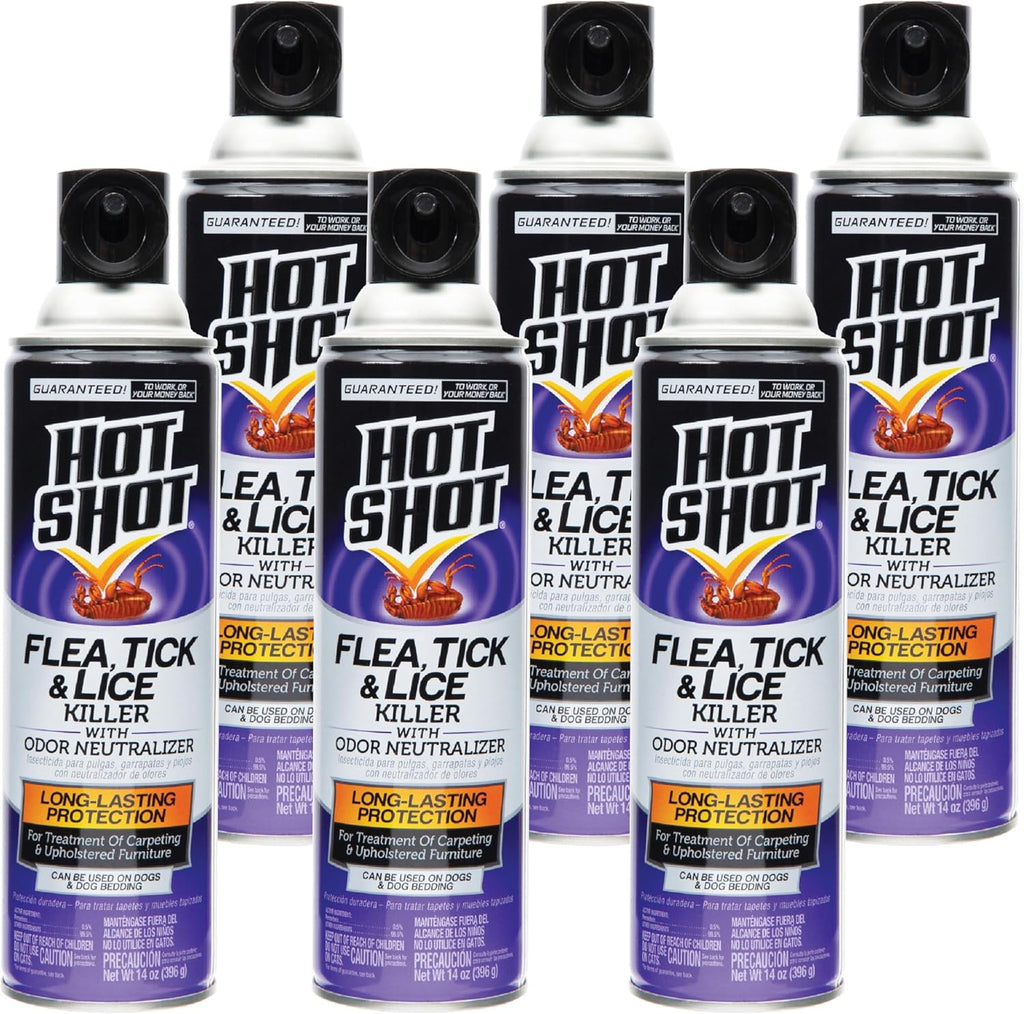 Hot Shot aerosol can showing insect killing benefits
