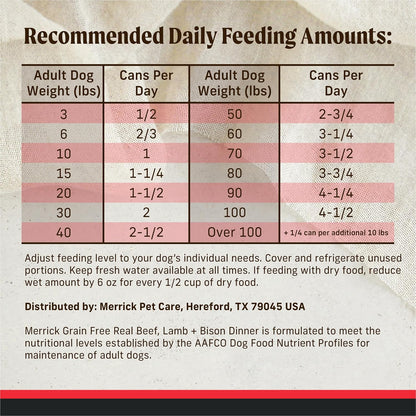 Merrick premium canned dog food real meat formula top view