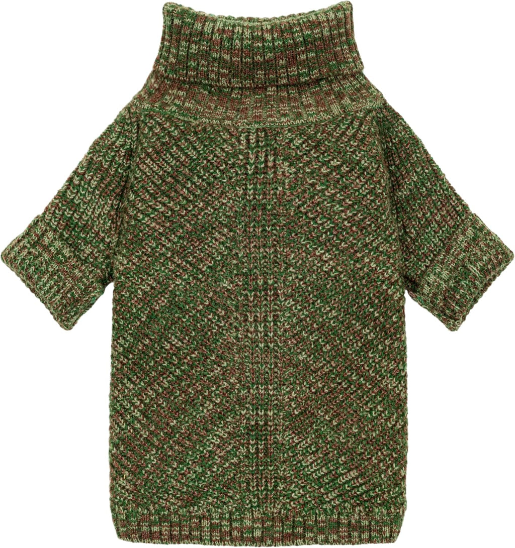 Fitwarm Thermal Knitted Dog Sweater Doggy Winter Coat Pet Clothes Doggie Turtleneck Jacket Puppy Outfits Cat Sweatsuit Sage Green Medium - Image 12