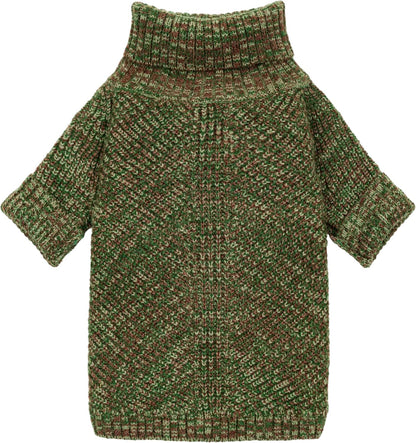 Fitwarm Thermal Knitted Dog Sweater Doggy Winter Coat Pet Clothes Doggie Turtleneck Jacket Puppy Outfits Cat Sweatsuit Sage Green Medium - Image 12