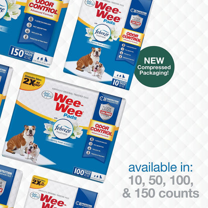 Four Paws Wee-Wee Odor Control with Febreze Freshness Pee Pads for Dogs & Puppies, Leak-Proof Dog Housebreaking Potty Training Floor Protection, Spring Fresh Scent, 22" x 23", 50 Count - Image 9