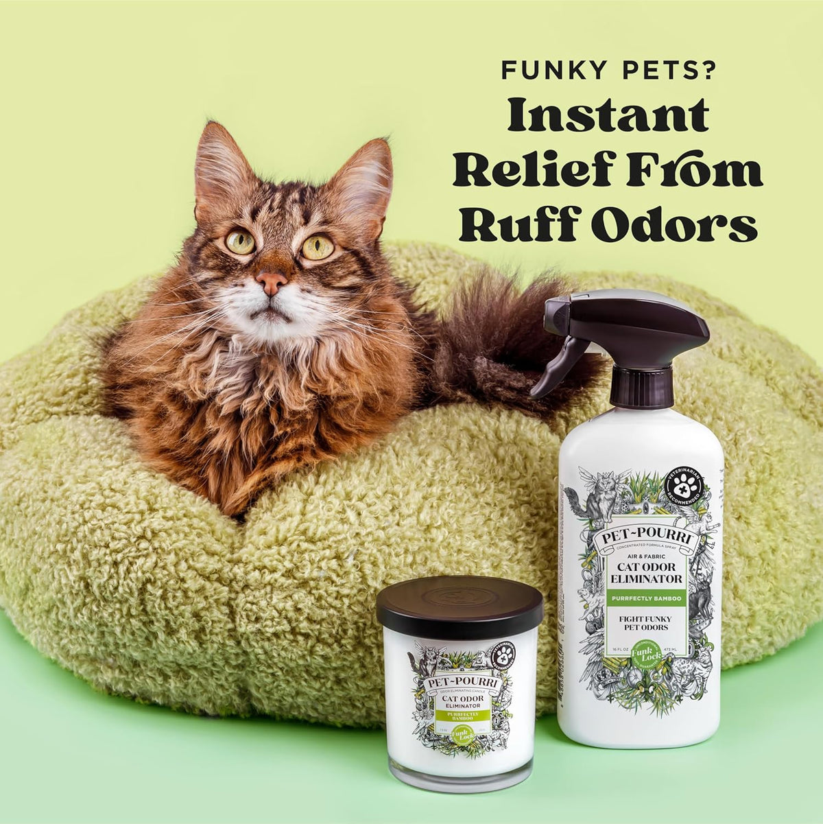 Pet-Pourri Purrfectly Bamboo cat litter odor eliminator spray bottle