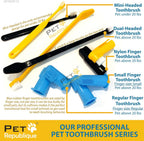 Pet Republique dual-headed pet toothbrushes laid out to show the complete six-piece set
