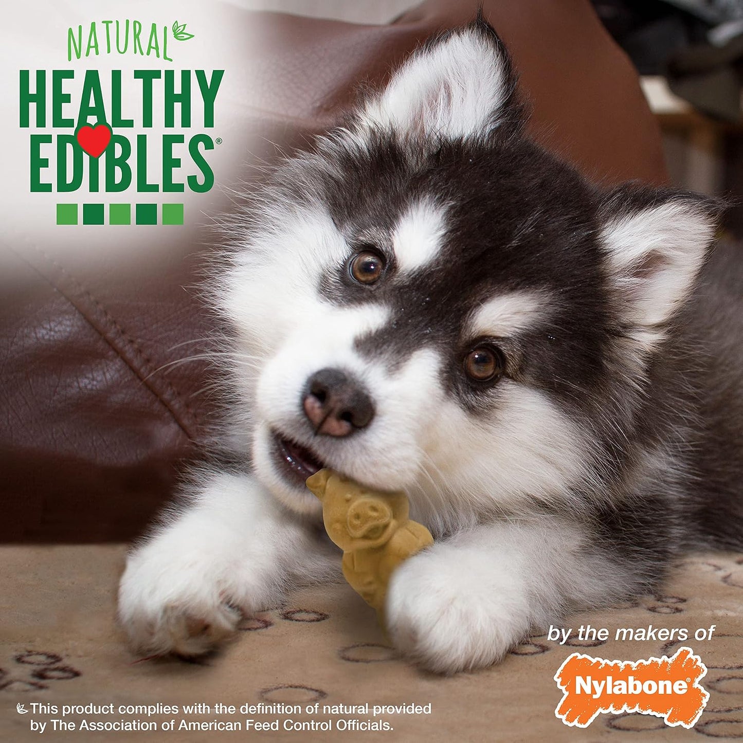 Ingredients list on Nylabone Healthy Edibles packaging