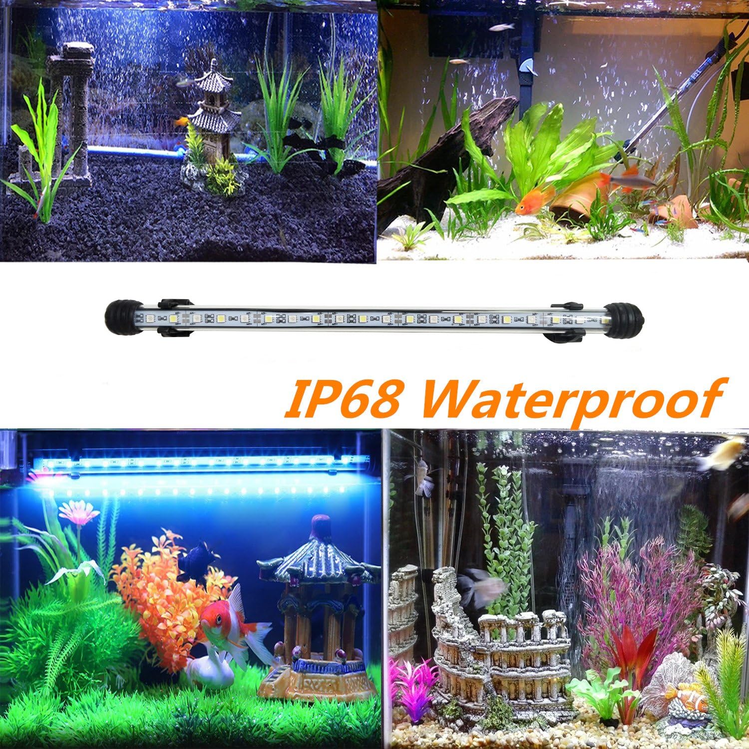 Covoart fish tank light submersible crystal glass design