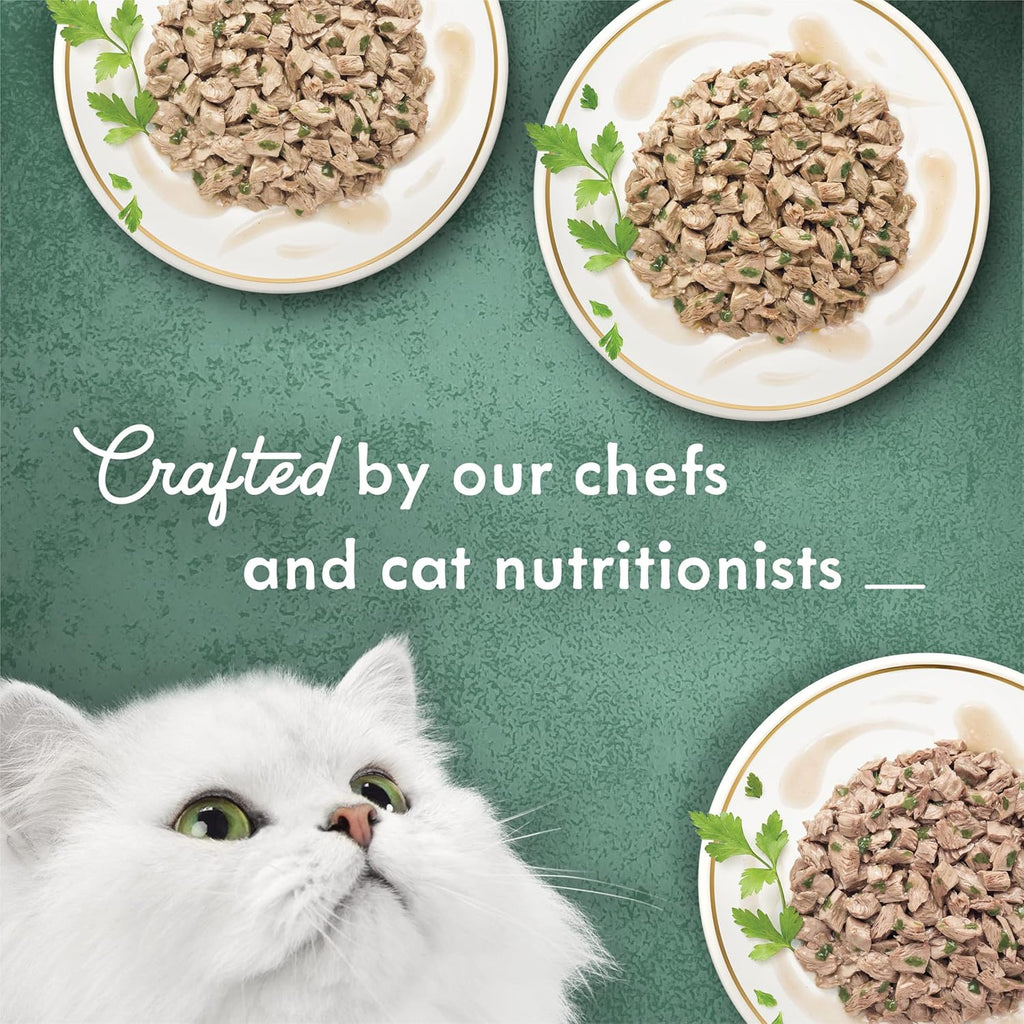 Fancy Feast turkey Florentine cat food can showcasing garden greens