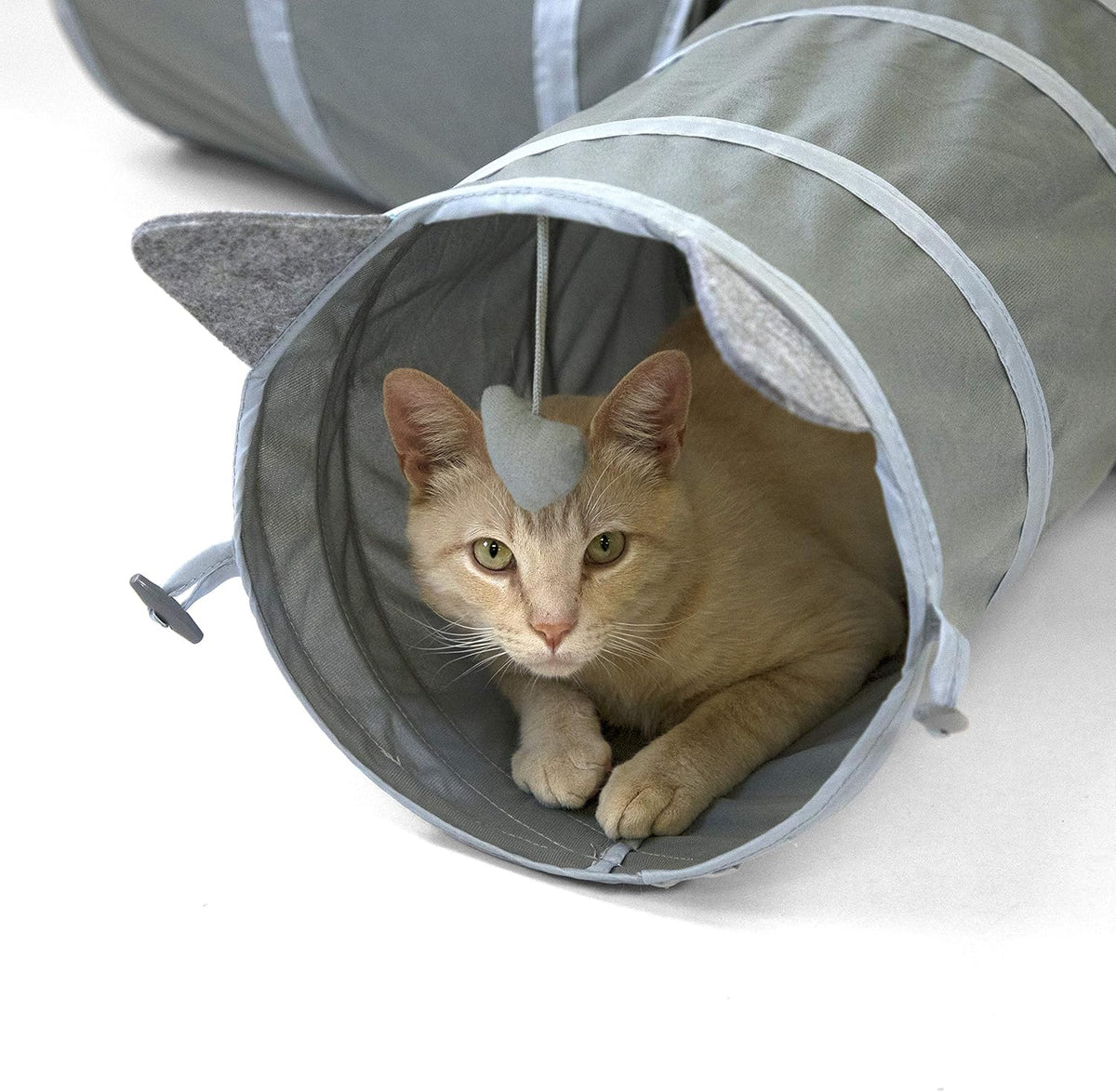 Kitty City cat tunnel bed showing plush middle resting area