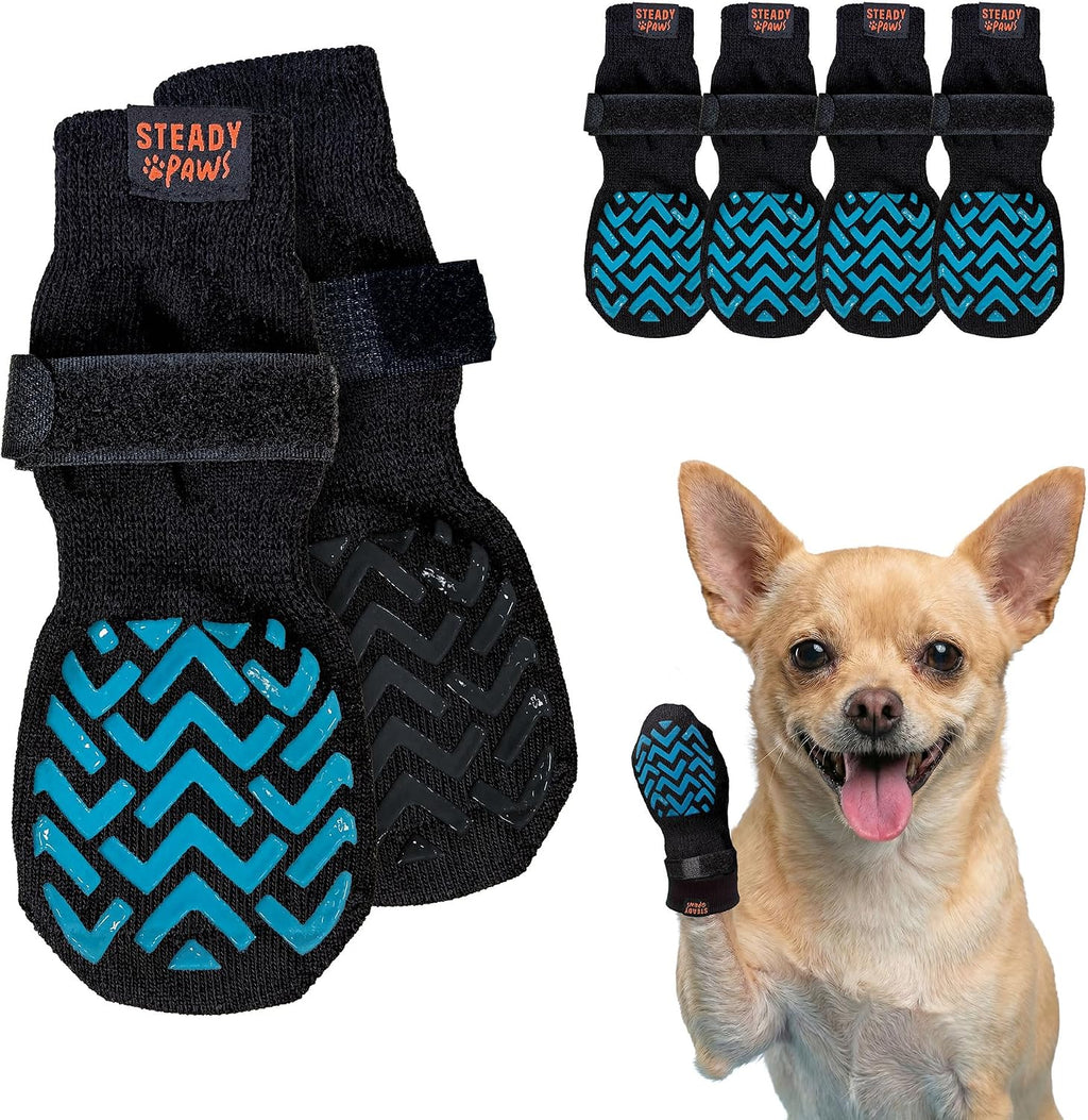 Anti-Slip Socks for Dogs - Breathable & Washable Non Slip Grippy Socks, Rubberized Paw & Adjustable Strap, Secure Fit to Prevent Slipping, Paw Protection for Senior Dogs, 4 Pack (Size L) - Image 10