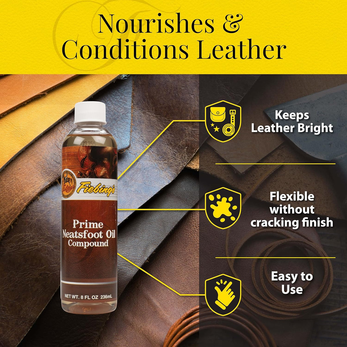 Fiebing's leather preservative liquid texture demonstration