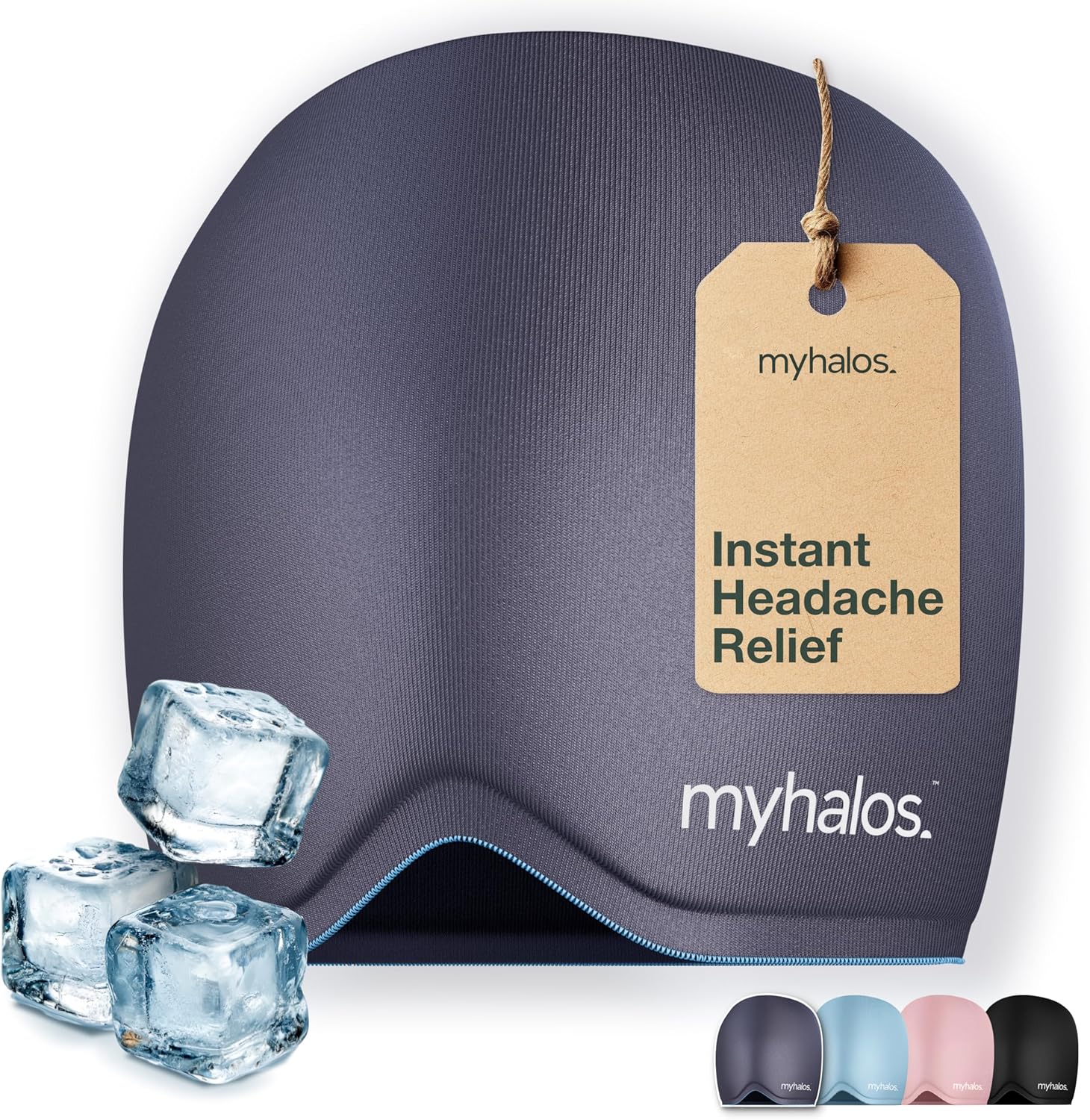 MyHalos Migraine Relief Cap front view for headache therapy