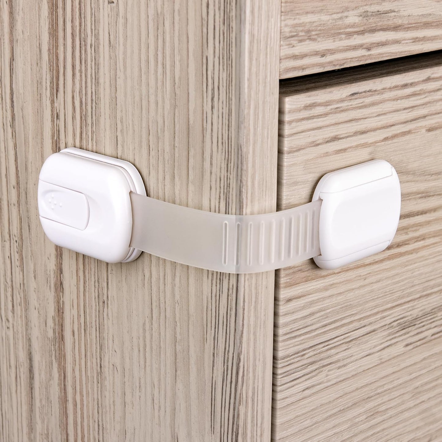 Corsica by Home Centre child safety cabinet locks six pack front view showcasing adjustable strap design for baby proofing home appliances