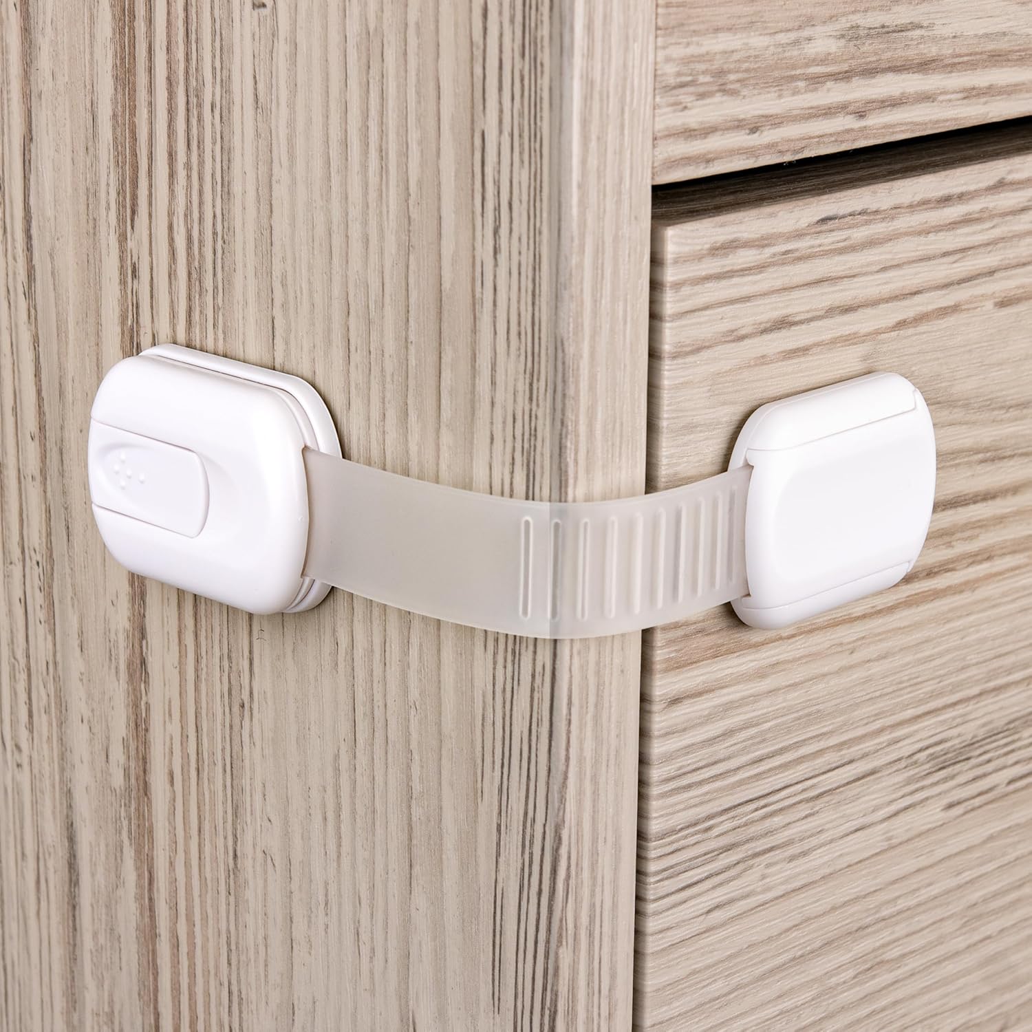 Corsica by Home Centre child safety cabinet locks six pack front view showcasing adjustable strap design for baby proofing home appliances