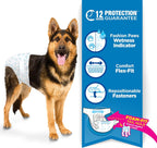 Adjustable disposable pet diapers for large dogs showing the fading wetness indicator