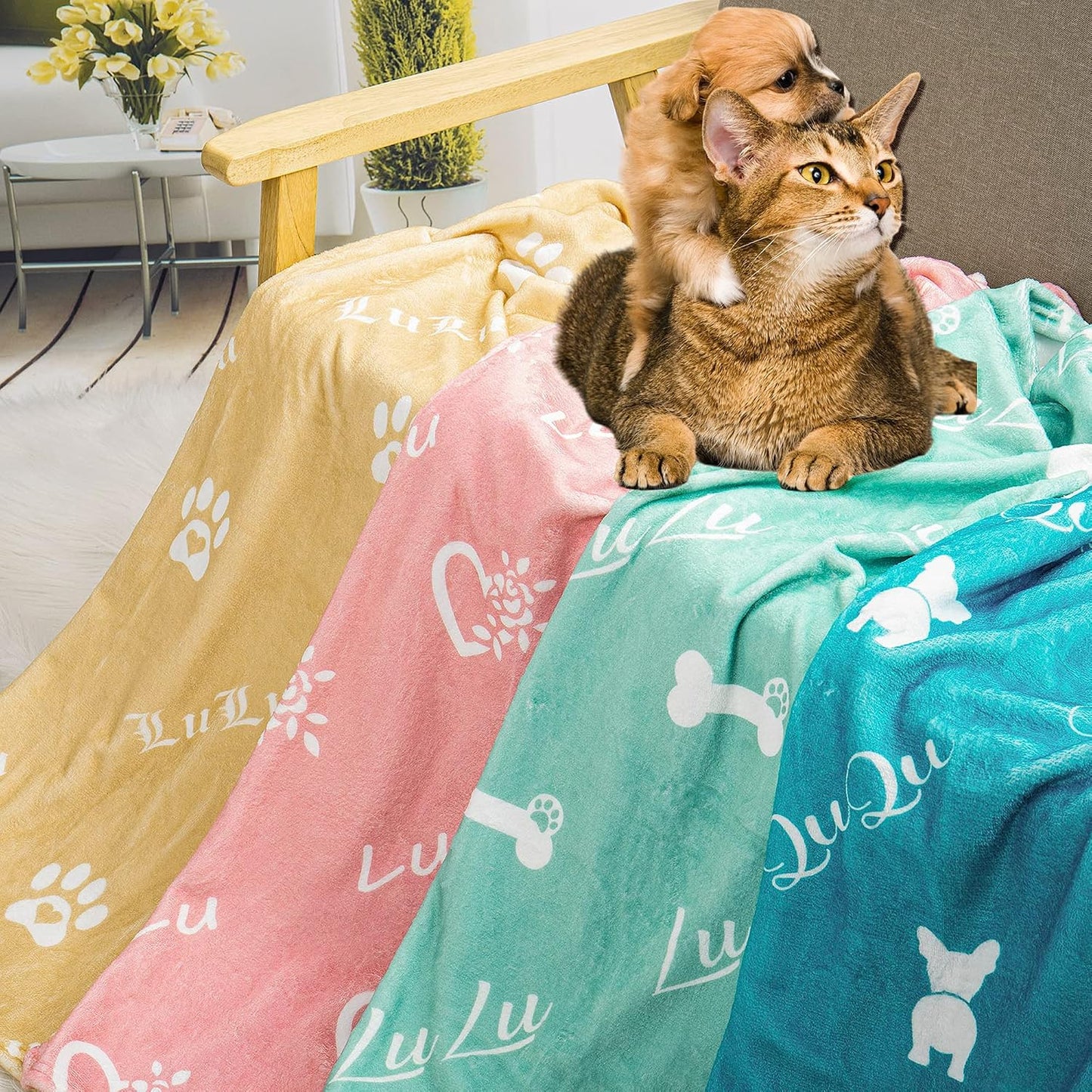 Art Lunic soft grey pet blanket folded neatly showcasing its premium texture.
