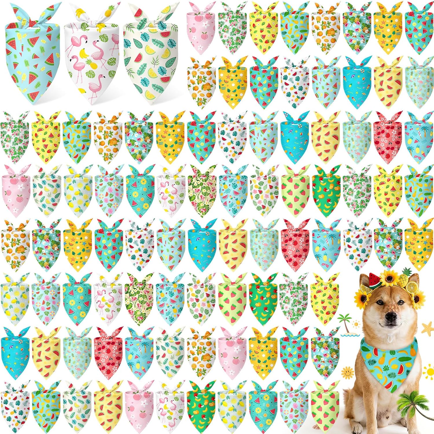 Abbylike 100 Pcs Paw Print Dog Bandanas Bulk Cute Footprint Bandanas for Dogs Triangle Kerchief Bib Scarf for Pets National Dog Day Party Costume Photo Props Accessories Pet Shops (25.6 x 17.7 x 17.7) - Image 10