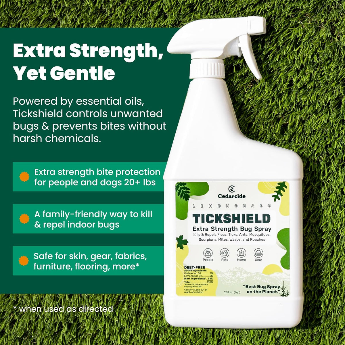 Cedarcide tick and mosquito repellent for home use