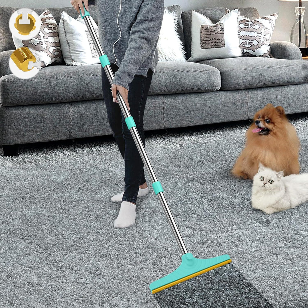 B-Land Carpet Rake for Pet Hair Removal, Reusable Pet Hair Remover with 60" Adjustable Long Handle, Carpet Scraper Broom Dog Cat Hair Remover Tool Fur Sweeper for Rugs, Mats - Image 11