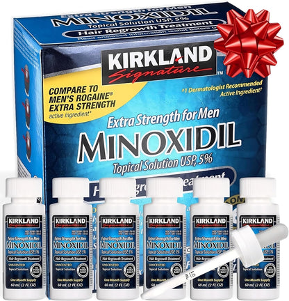 Kirkland Signature Extra Strength Minoxidil solution front view packaging for men