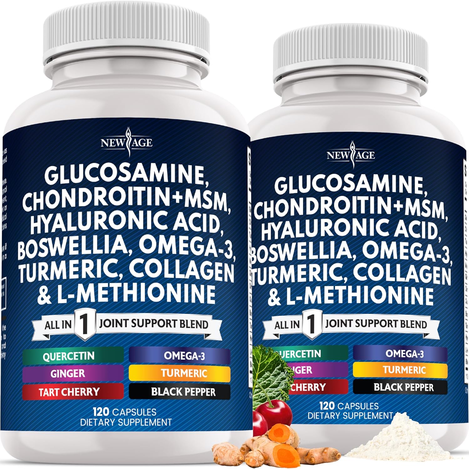 New Age Glucosamine Chondroitin MSM capsules with Turmeric and Collagen