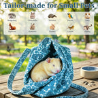 Guinea Pig & Bearded Dragon Carrier, 2-in-1 Guinea Pig Backpack and Sling, Soft Coral Fleece Bonding Pouch, Portable Travel Carrier Bag for Small Pets, Blue - Image 7