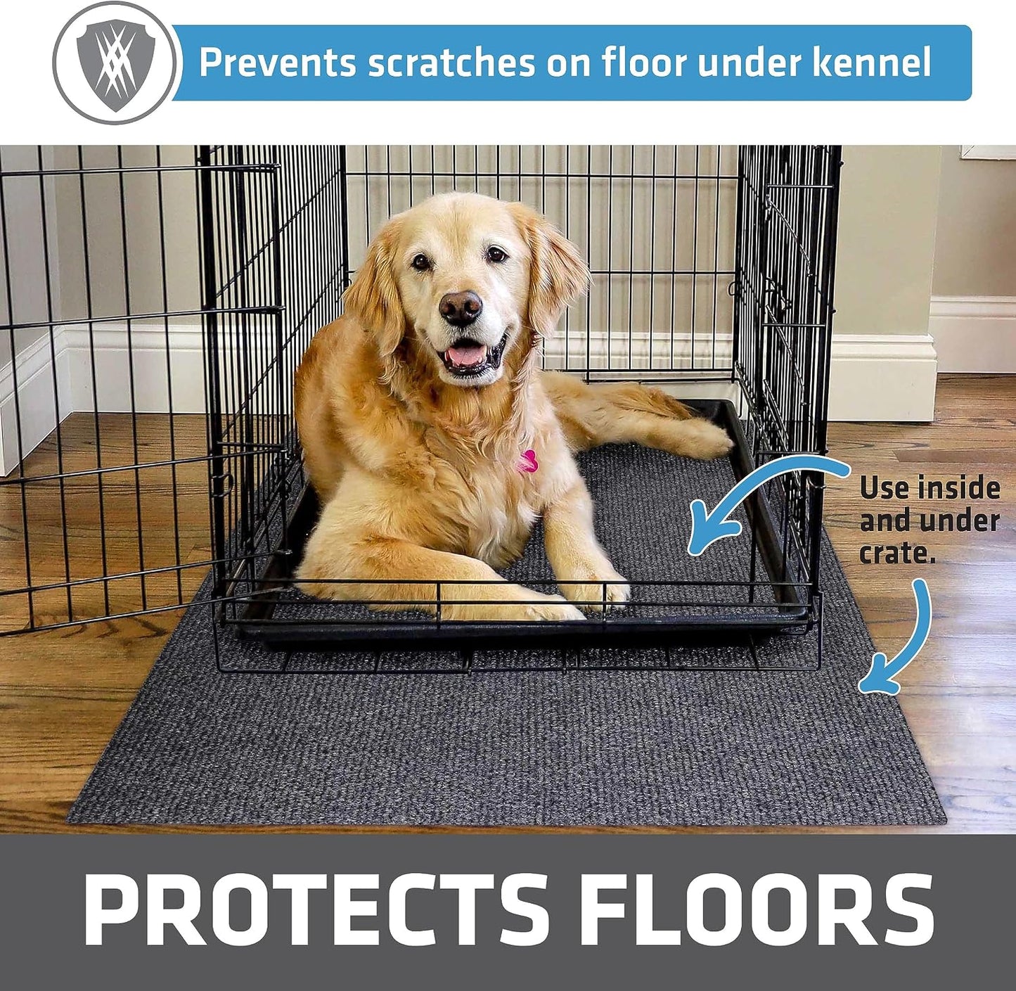 Drymate absorbent dog crate liner inside a metal kennel