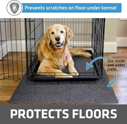 Drymate absorbent dog crate liner inside a metal kennel