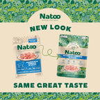 NATOO limited ingredient wet dog treat pouch displaying salmon and pumpkin flavor details clearly.
