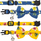 Gyapet adjustable kitten safety collar with removable bowtie and bell close up view
