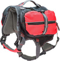 iEnergy MAL dog backpack in red front view showing the padded chest harness straps