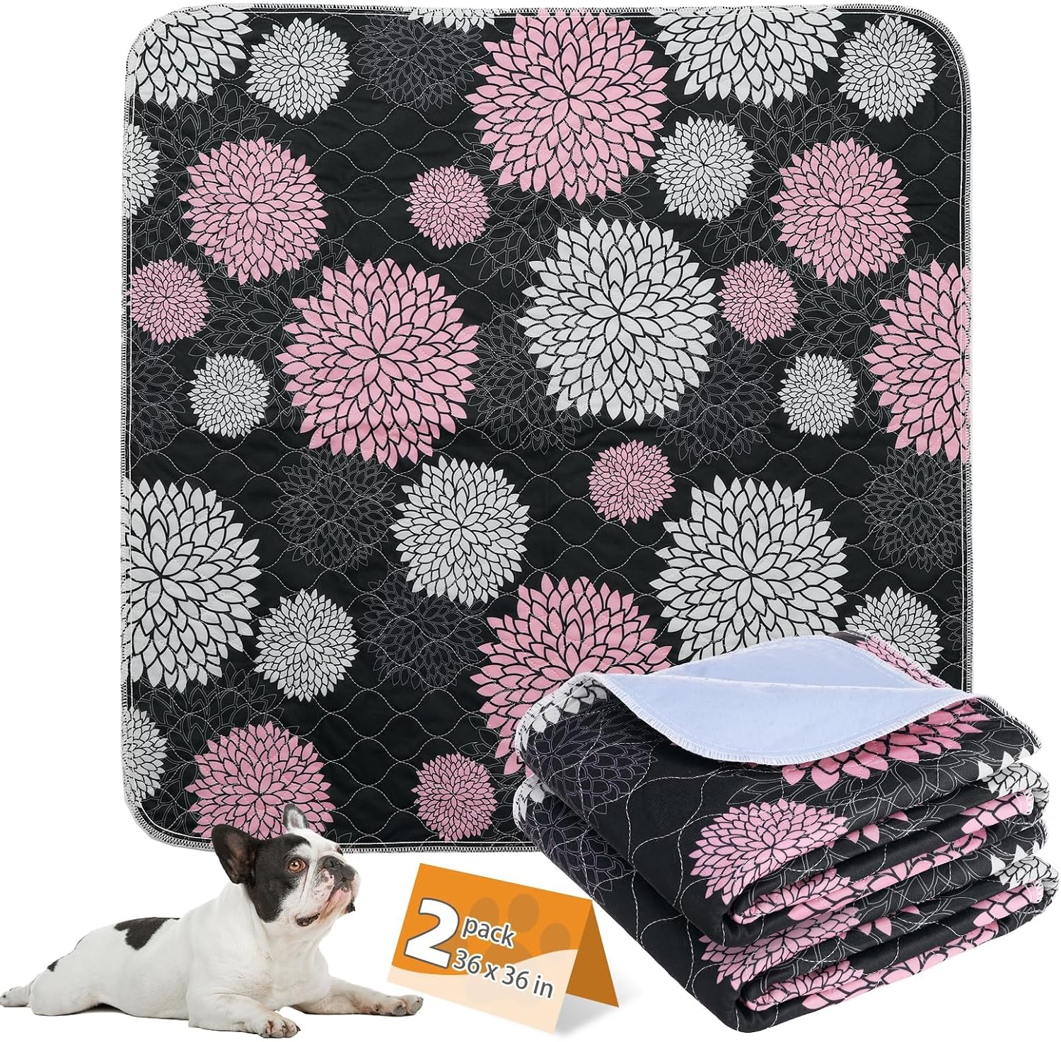 KOOLTAIL Washable Pee Pads for Dogs, 2 Pack Super Absorbent Reusable Puppy Training Pads Waterproof, Nonslip and Leak-Proof Dog Pee Pads, Large Pet Mats Whelping Pads for Floor, Crate, Couch, 36"x41" - Image 11