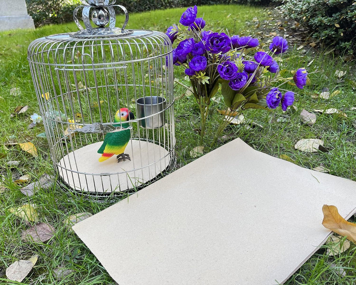 Flat 17 by 11 inch bird cage liner sheet detail