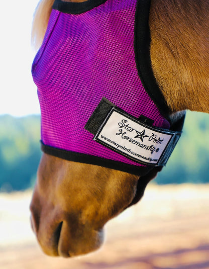 Star Point Horsemanship Miniature Horse-Pony No Ear Fly Masks100% Full UV Protection Durable Mesh Highly Comfortable (Small 28-32" Mini, Light Blue) - Image 10