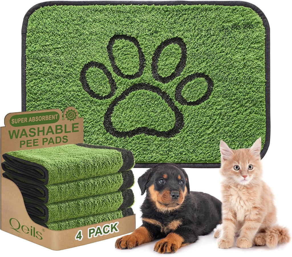 Qeils Reusable Dog Pee Pads, 2 Pack Super Absorbent & Leakproof Washable Puppy Pads with Soft Green Top Layer, for Potty Training, Crates, Couch, Car Seats & Pet Beds, 18"x24" - Image 14